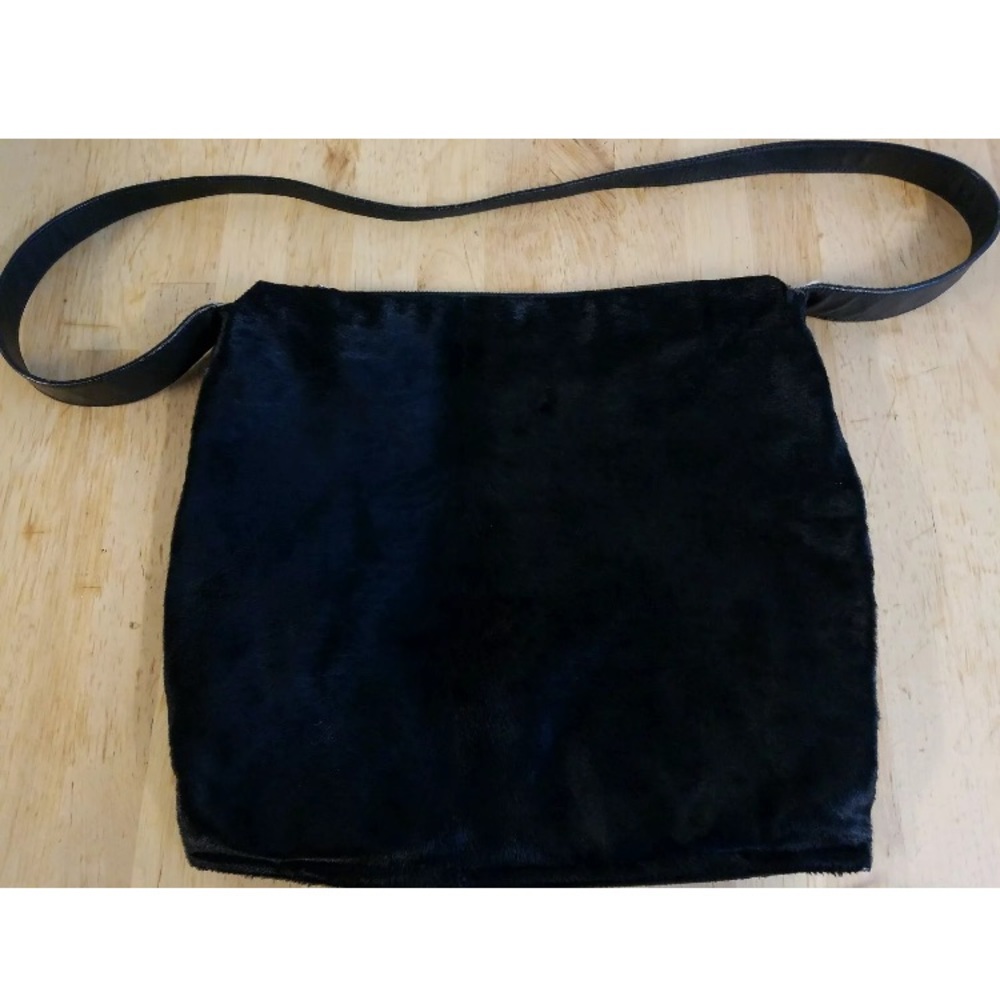 Jill sander reversible calf hair and‎ leather bag